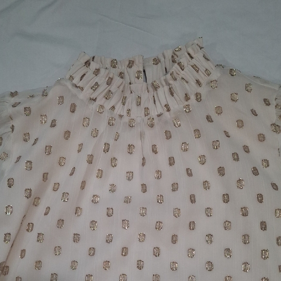LOFT Cream Puff Sleeve Blouse with Peter Pan Collar - Picture 2 of 12